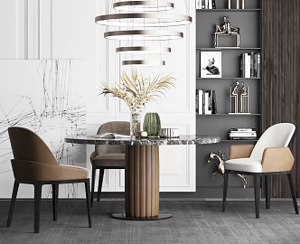 Modern Bentley Dining Table and Chair Combination 3d model