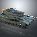 Military Tank Featuring Camouflage Coating Heavy Armor Main Cannon And Tracked Chassis