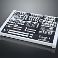 Modern Synthesizer Portable Synthesizer Mixer Reverberator 3d model