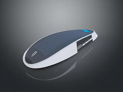 Modern Oval Shaped Solar Powered Device With Blue Panel And White Edge 3d model
