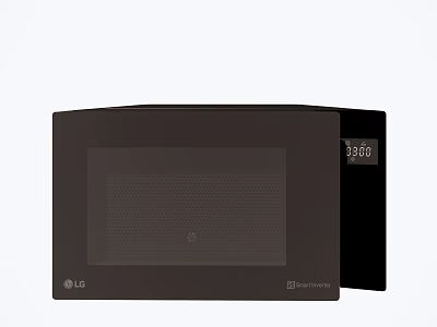LG NeoChef Microwave Oven Modern Black Kitchen Appliance With Digital 3d model