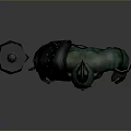 Orc Warrior Creature With Green Skin Horns Spiked Armor And Large Battle Hammer