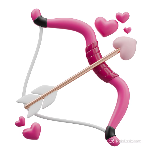 Pink Bow And Arrow Playground Equipment With Heart Shapes For Kids Outdoor Fun 3d model 
