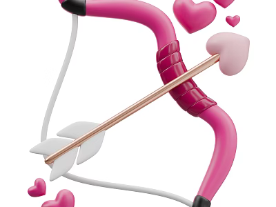 Pink Bow And Arrow Playground Equipment With Heart Shapes For Kids Outdoor Fun 3d model