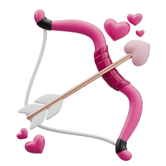 Modern love bow cartoon love cartoon bow 3d model