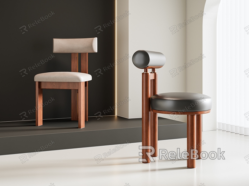 Quiet Chinese Style Single Chair Dining Chair model