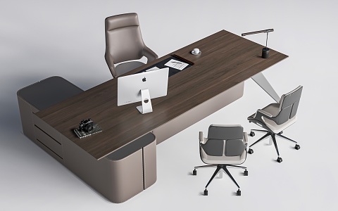 Modern Office Desk and Chair Manager Desk Boss Desk and Chair 3d model