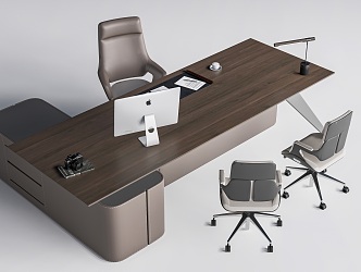 Modern Office Desk and Chair Manager Desk Boss Desk and Chair 3d model