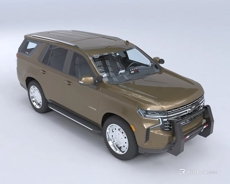 Brown SUV Car With Roof Rack Front Bumper Guard And Alloy Wheels 3d model 