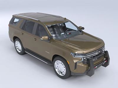 Brown SUV Car With Roof Rack Front Bumper Guard And Alloy Wheels 3d model