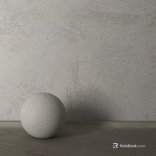 Concrete Sphere Component Placed On Textured Wall And Surface 3d model 