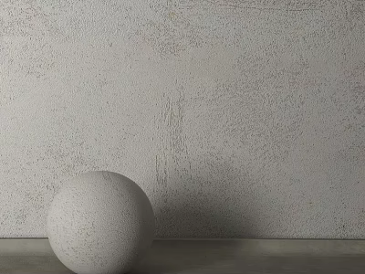 Concrete Sphere Component Placed On Textured Wall And Surface 3d model