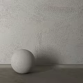 Concrete Sphere Component Placed On Textured Wall And Surface