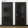 Stylish Modern Black Hinged Door With Glass Panel For Home Interior