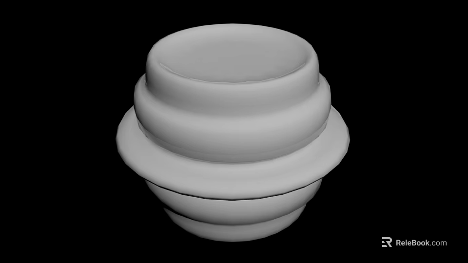 White Stacked Container With Circular Layers Smooth Surface And Minimalist Design 3d model 