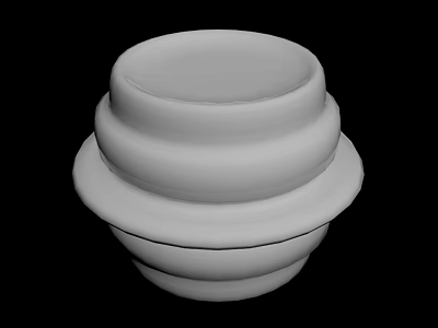 White Stacked Container With Circular Layers Smooth Surface And Minimalist Design 3d model
