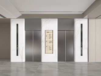 modern elevator door elevator aisle elevator 3d model