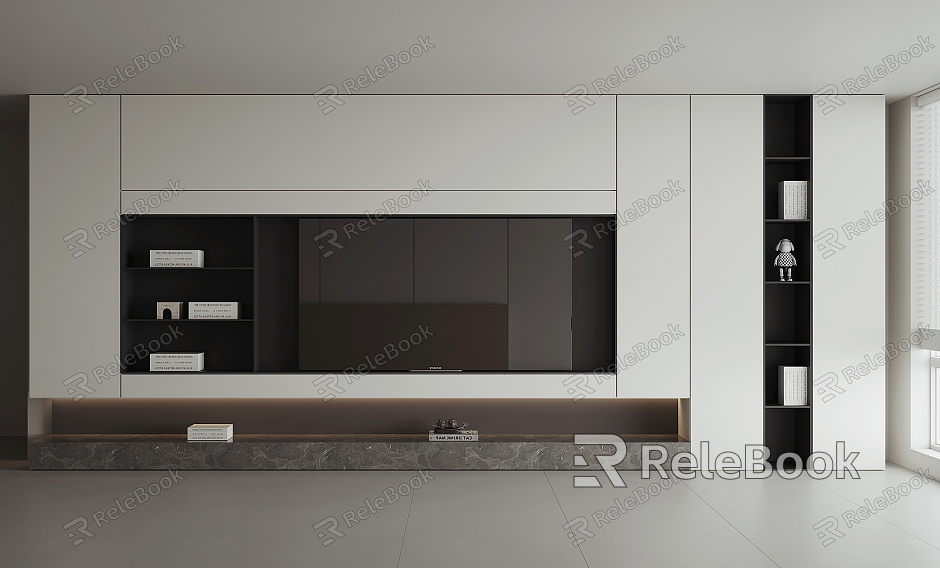 Modern TV background wall model