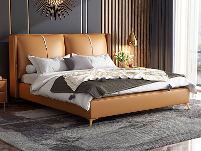 Modern background double bed model