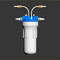 Industrial Equipment With Blue Top Silver Metal Body Multiple Brass Pipe Fittings And Connectors