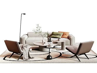 Modern sofa coffee table combination 3d model