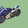 YAMAHA Racing Motorcycle With Blue And White Color TEAMO Elf Logos And Streamlined Design