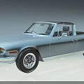 Light Blue Classic Convertible Car With Sleek Body Silver Wheels And Reflection