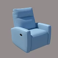 Stylish Light Blue Single Seater Recliner Sofa With Comfortable Leather Upholstery