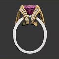 Elegant Silver Ring With Pink Gemstone And Gold Accents For Daily Use