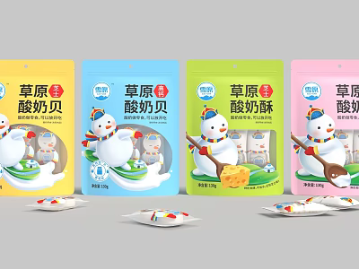 Colorful Cartoon Snowman Ornament Set With Various Colors And Decorative Designs 3d model