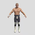 Shirtless Man With Tattoos Wrist Wraps Wearing Dark Tight Pants White Patterns And White Boots