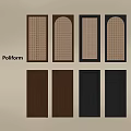 Poliform Door Panels Featuring Various Designs Brown Black Colors And Textured Patterns 3d model