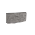 Elegant Modern Chest of Drawers with Leather Finish and Marble Top Design