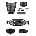 Black And Gold Automotive Components With Various Car Parts Collection