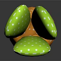 Vibrant Orange Carrot With White Polka Dots And Green Leaves Isolated On Dark Background