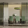 Modern screen partition glass partition 3d model