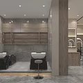 Modern Hair Salon Interior Design With Styling Stations Large Screen Mirrors Chairs And Plants