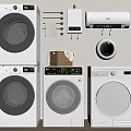 Modern Washing Machines Featuring Various Designs and Wall Mounted Appliance Accessories