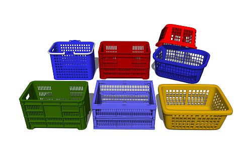 Modern Storage Basket Plastic Basket Vegetable Basket 3d model