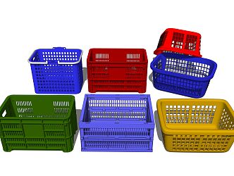 Modern Storage Basket Plastic Basket Vegetable Basket 3d model