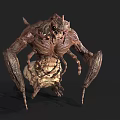 3D Rendered Fantasy Monster With Spiked Limbs And Carapace Body Design