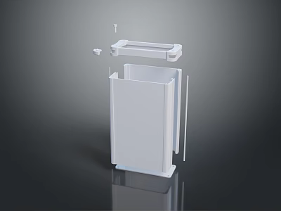 White Household Storage Container With Lid And Practical Accessories For Daily Use 3d model