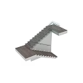 Modern Staircase With Wooden Steps Glass Railing And Black Handrail Design