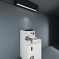 Public Facility Self Service Kiosk With White Cabinet Touchscreen Display And Control Panel