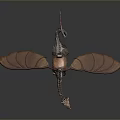 Game Movie Character Mythical Dragon With Orange Wings And Saddle Design