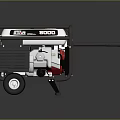 AVR 8000 Portable Generator With Black Frame Red Engine Components And Mobility Wheels