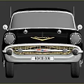 Classic Black And White Vintage Car With Retro Design Chrome Accents And Shiny Finish