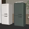Vintage Style White And Green Refrigerators For Modern Kitchen Interior Design