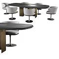 Modern Dining Table With Sleek Design And Comfortable Gray Cushioned Chairs 3d model