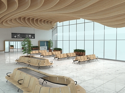 Airport Waiting Room Waiting Hall 3d model